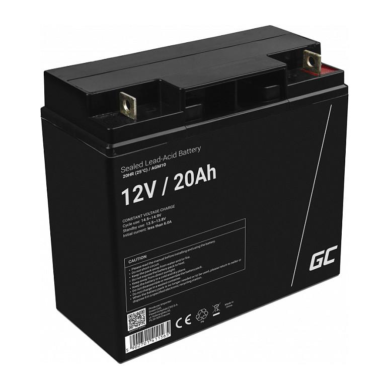 Bateri Green Cell AGM10, 12 V, 20 Ah, VRLA - Zezë