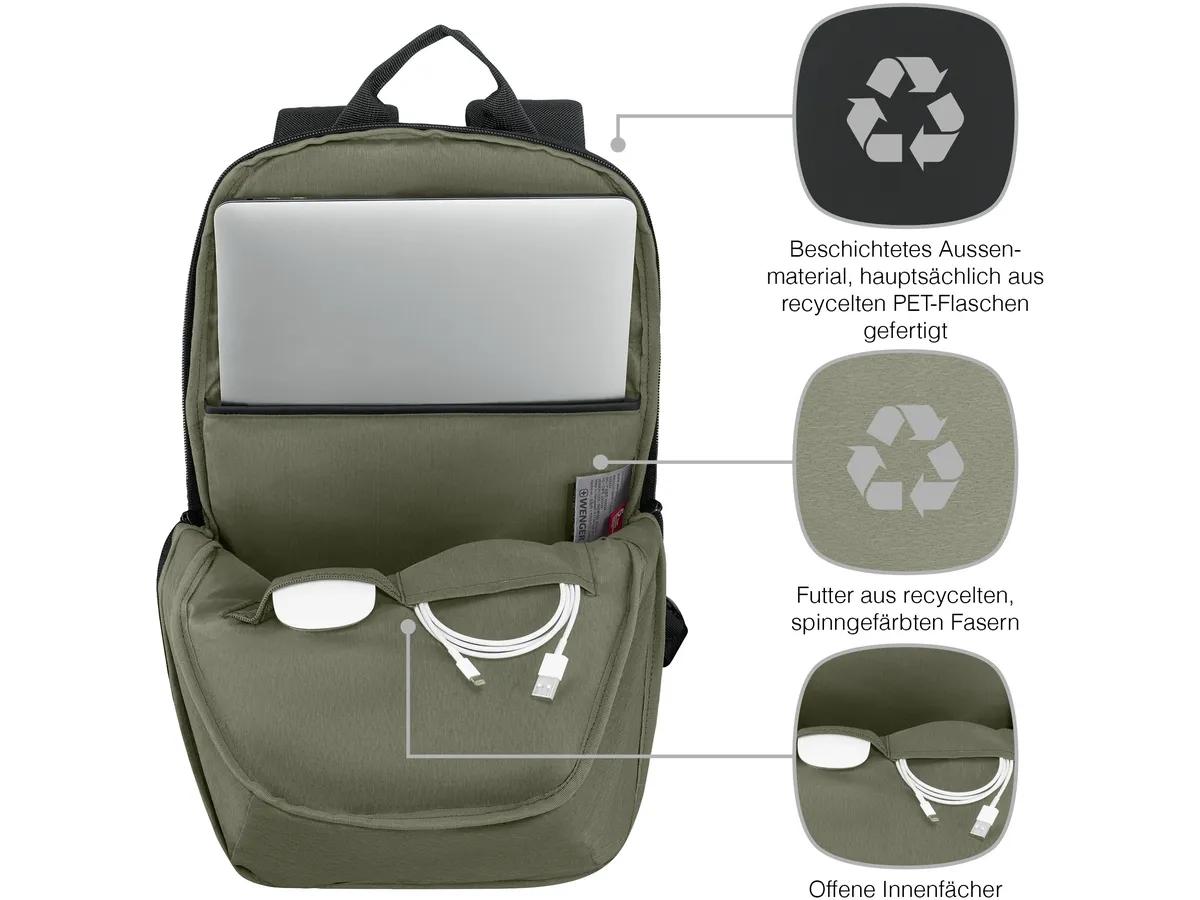 Çantë për Laptop Wenger UrbanOne Light, 14", 15 L, Rrip për Trolley, 0.4 kg - Zezë - 3