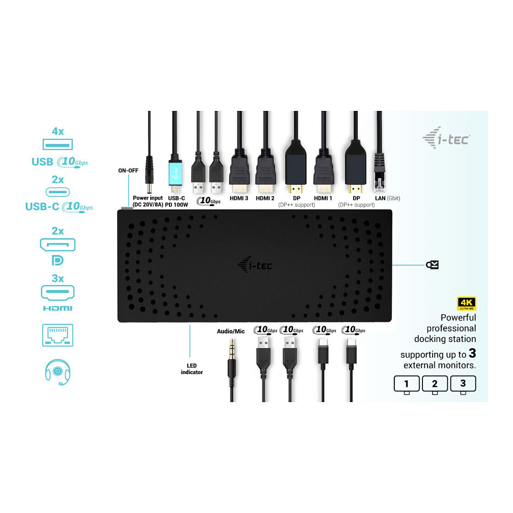 DockingStation I-TEC Thunderbolt 14-in-1 USB-C/ 100W PD - 7