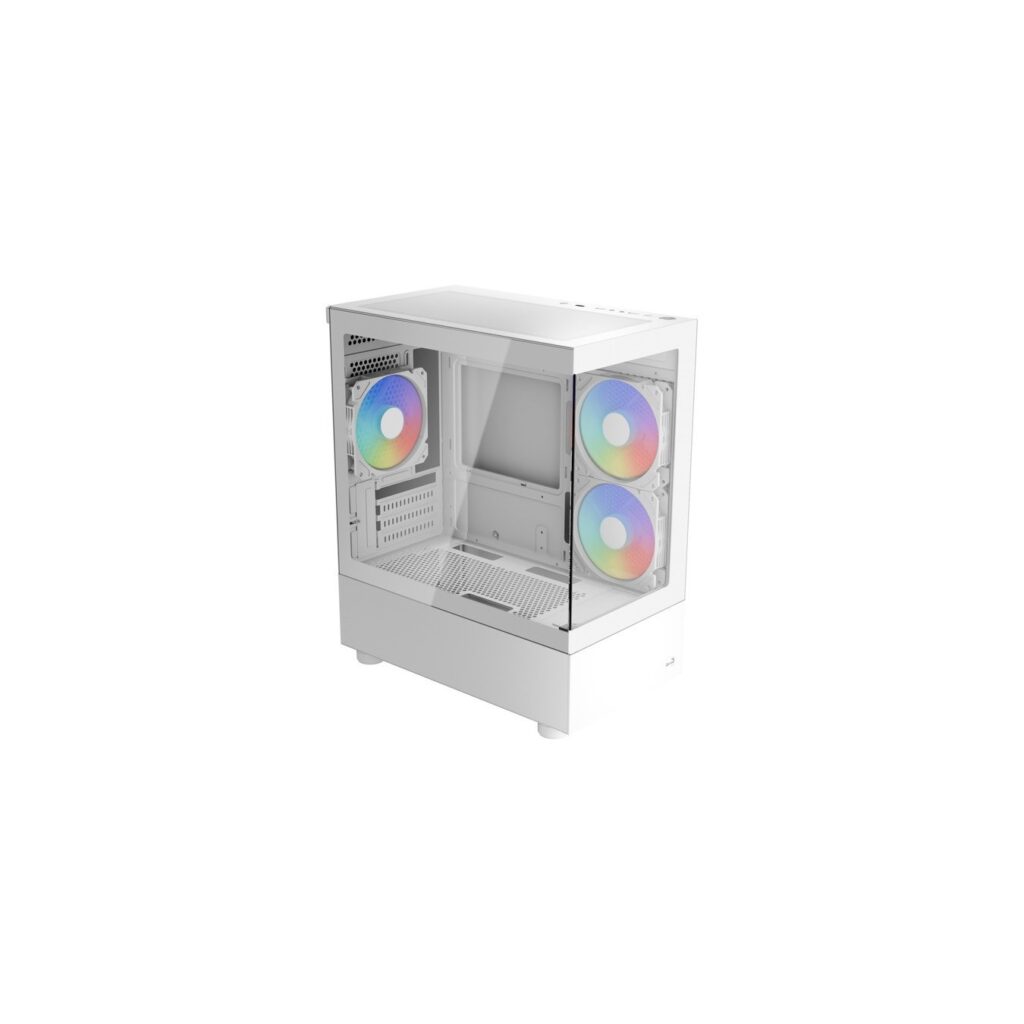 Kasë PC Aerocool Viewport Mini / Mini Tower / Micro ATX / 7x Fan Support / Tempered Glass / 240/280mm Radiator / ARGB - Bardhë