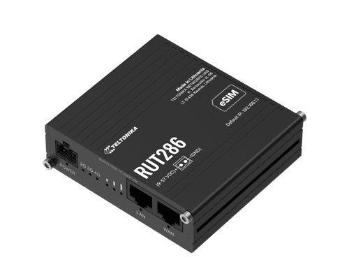 Ruter Industrial Teltonika RUT286, 4G LTE Cat 4, Wi-Fi 4, Dual SIM + eSIM, 2× Ethernet - Zezë