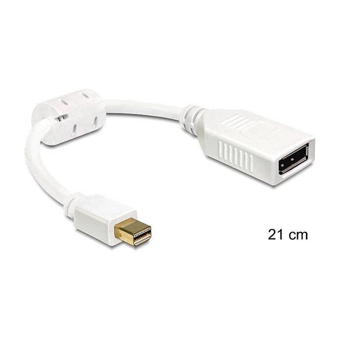 Adapter DeLOCK Mini DisplayPort → DisplayPort (ST-BU) – Bardhë - 1