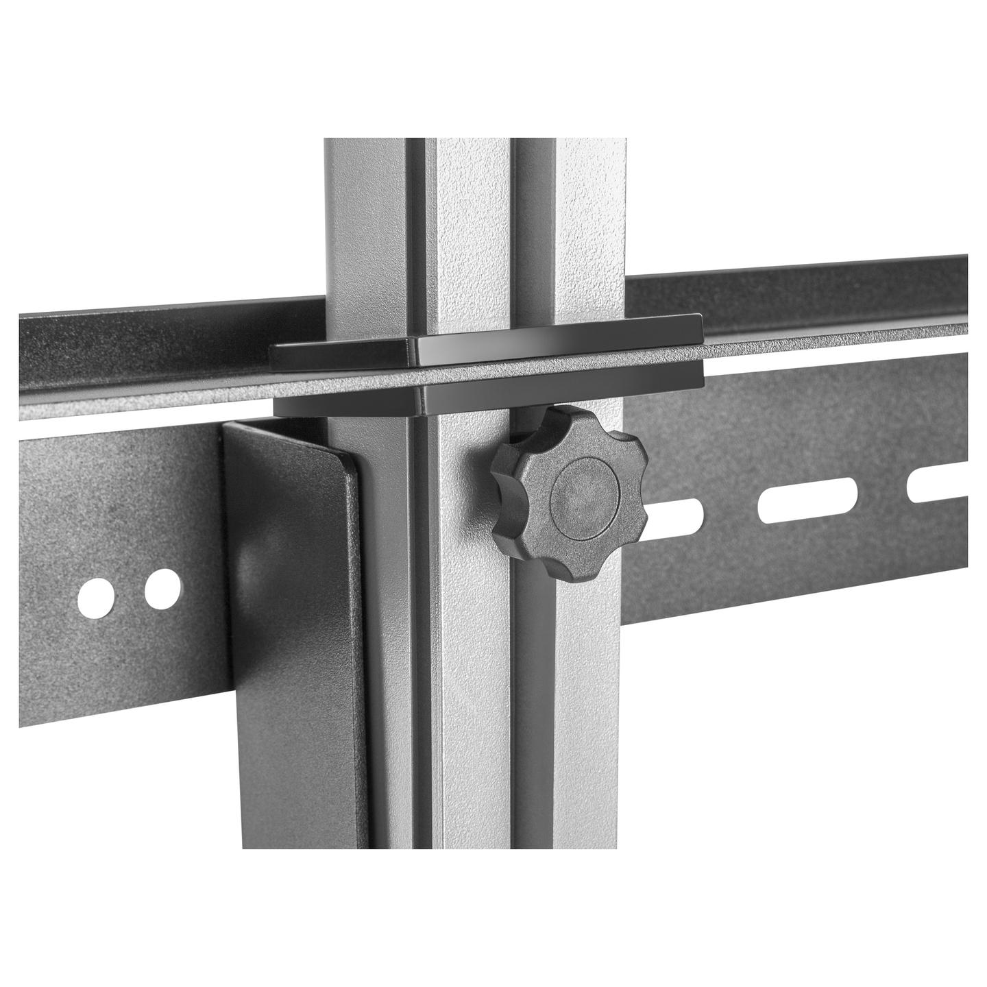 Mbajtëse për TV Equip 650621 , 37–70" , deri 30kg , dysheme–tavan , lartësi e rregullueshme , rrotullim 360° , VESA 200x200–600x400 - Argjend - 8