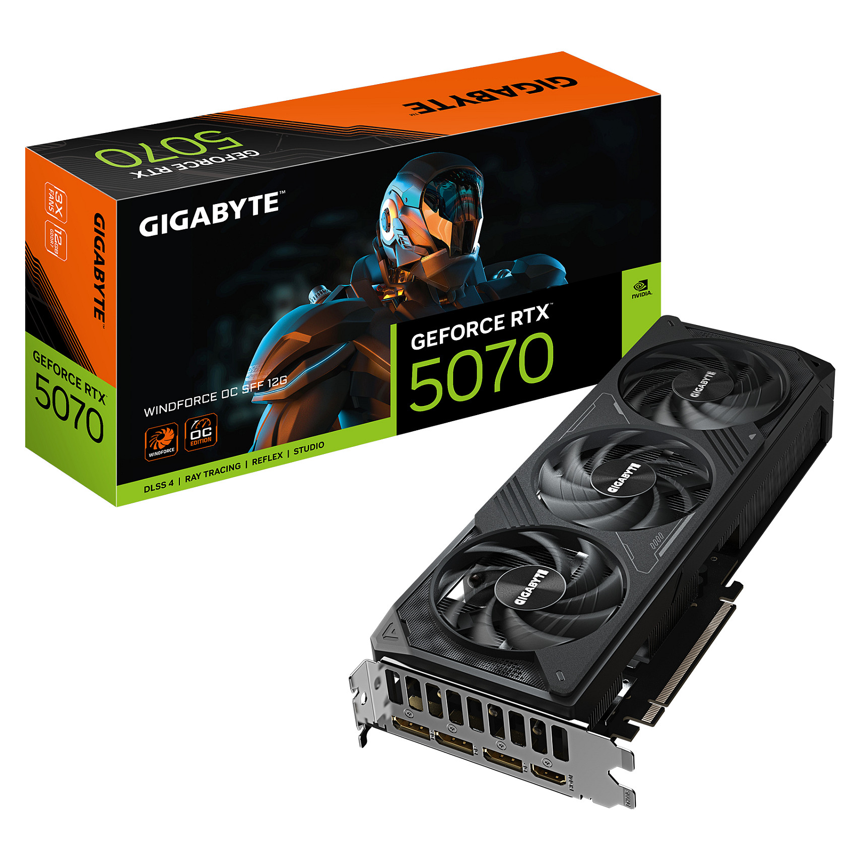 Kartelë Grafike NVIDIA GeForce RTX 5070 / 12GB GDDR7 / Gigabyte WINDFORCE OC SFF