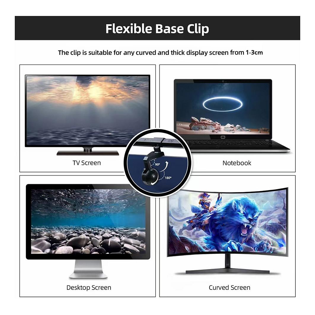 Llambë për Monitor Equip 245450 / USB / LED / Touch Control / 2800-6500K / 400lm - Zezë - 6