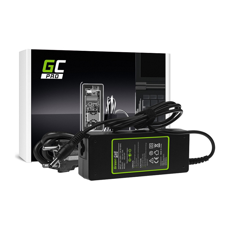 Adapter për Laptop Green Cell AD27AP / 90W / 19V / 4.74A / 5.5 × 2.5 mm - Zezë
