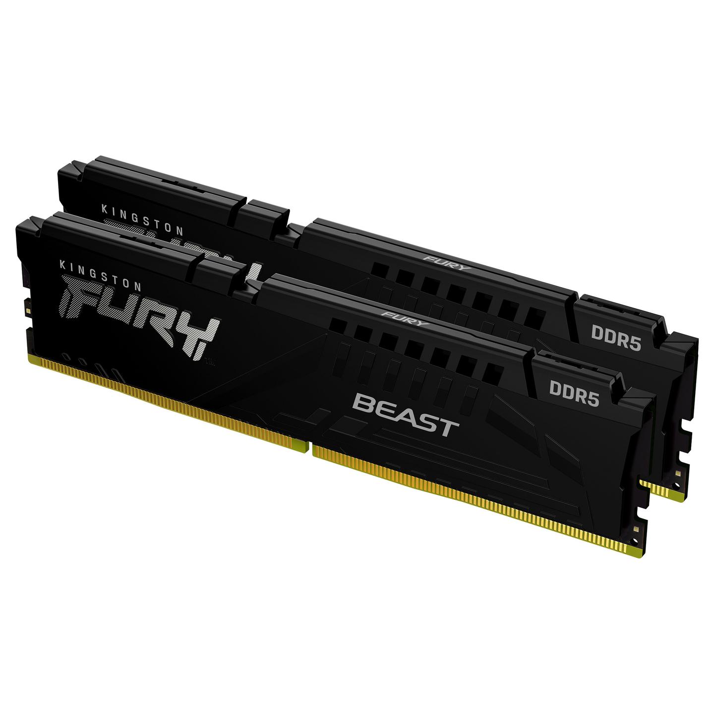 RAM Memorie DDR5 Kingston FURY Beast, 64GB (2x32GB), DIMM, 6000MHz, CL30, 288-pin - Zezë