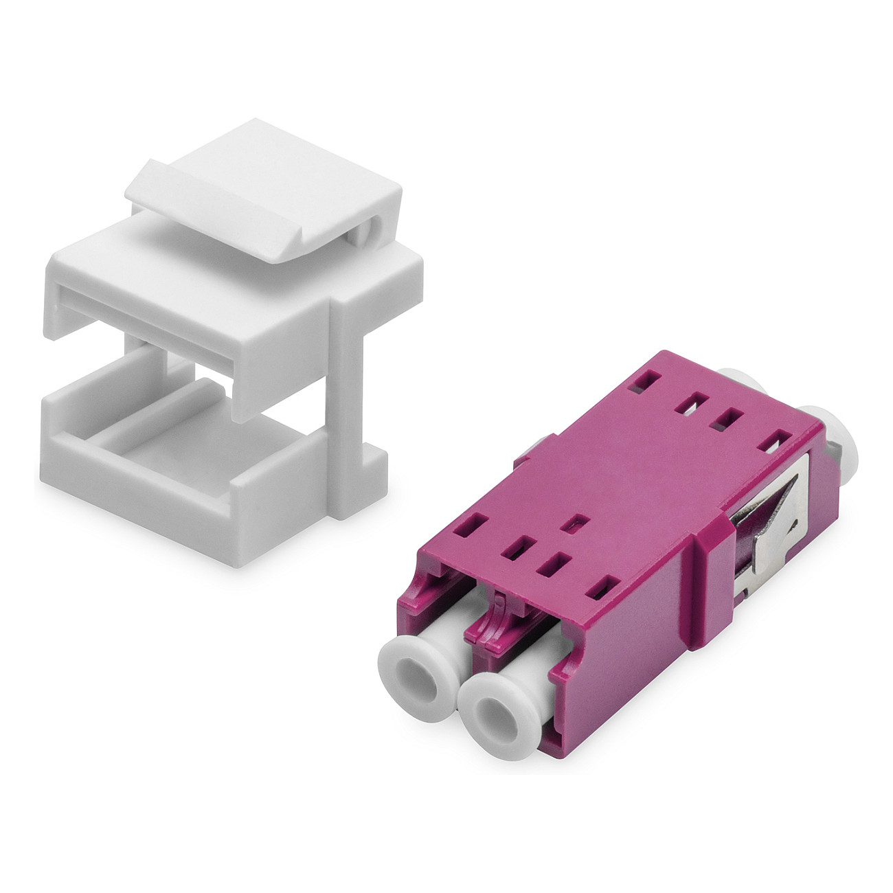 DIGITUS LC/LC Duplex OM4 Multimode Keystone Fiber Optic Adapter Module - 2