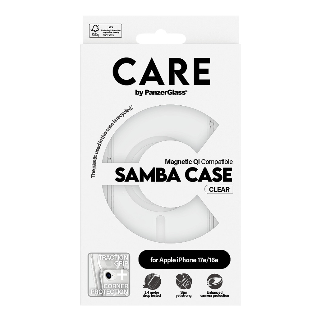 Aksesorë për telefon CARE / Case Fashionable Samba with MagSafe / iPhone 16e - Transparent - 4