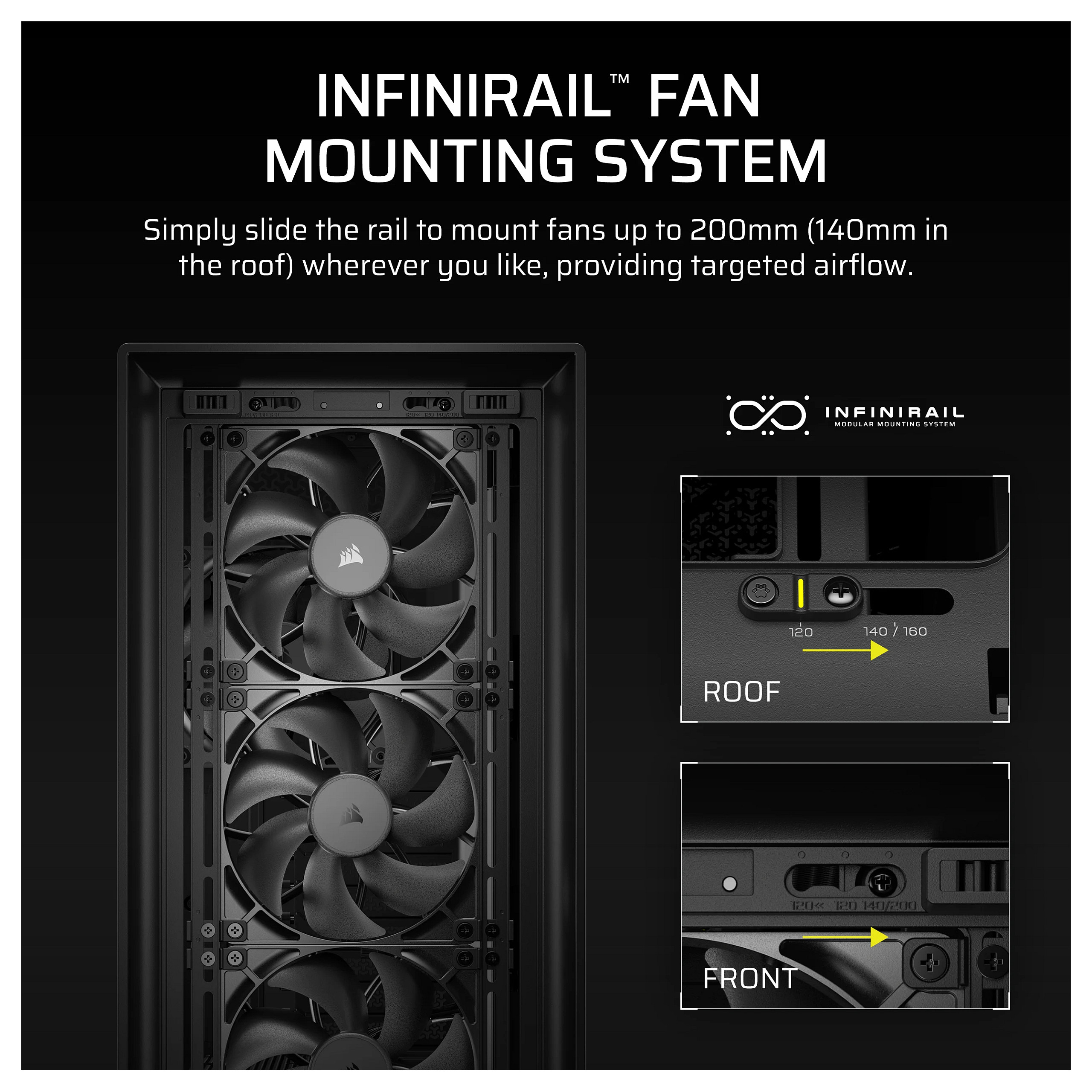 Kasë CORSAIR Midi FRAME 5000D Airflow - Zezë - 6