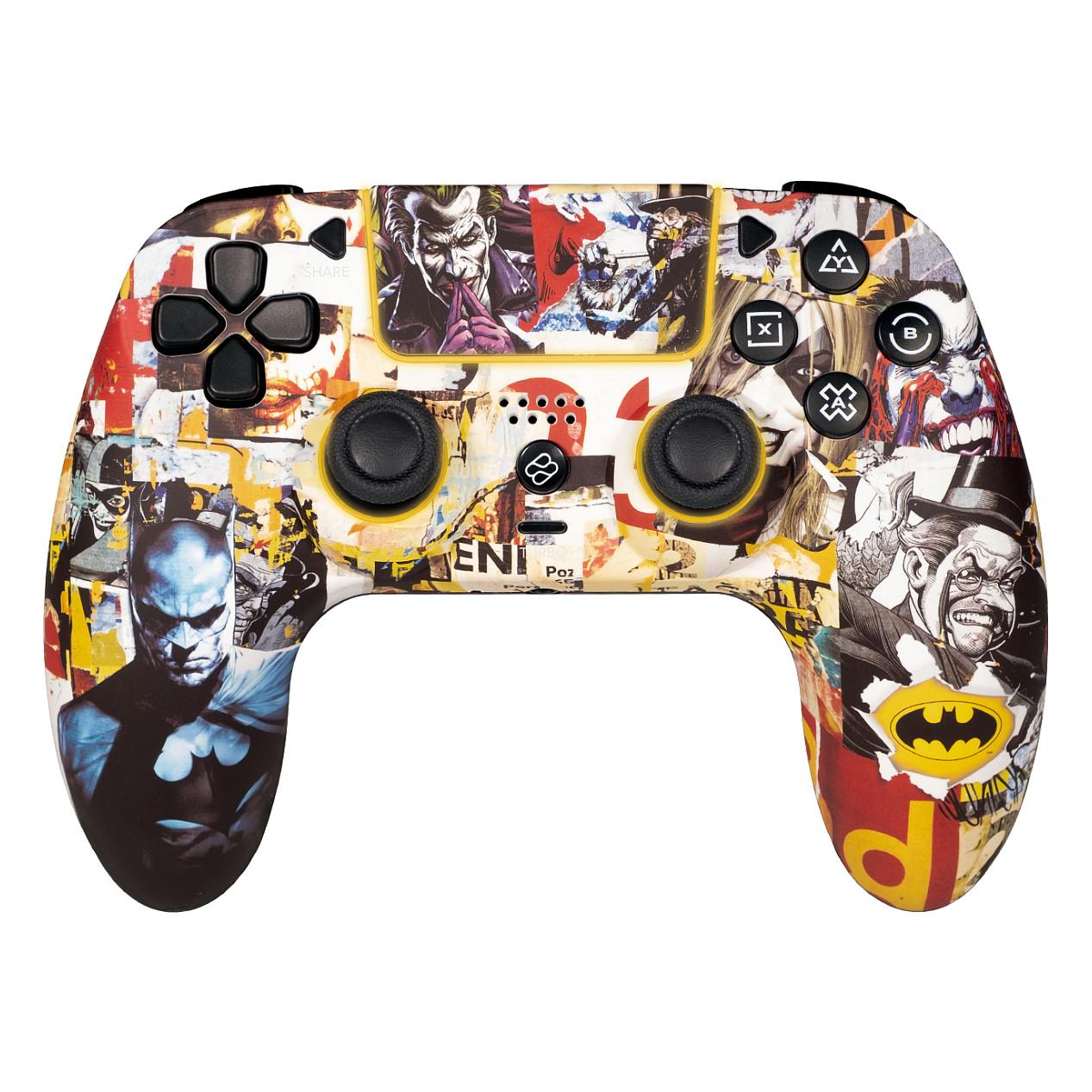 Kontroller Gaming Blade Batman DC BATPS4GP, Wireless, Bluetooth, PS4/PC, 4 Butona të Programueshëm, LED RGB - Zezë