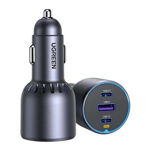 Adapter telefoni për veturë UGREEN EC703 / 35024 / 75W / 3-Port / 2x USB-C + USB-A / PD / QC / PPS - Gri - 2