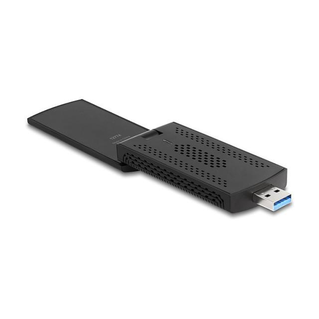 Adapter Rrjeti USB DeLOCK 12774 / Wi-Fi 6E / AX5400 / 2.4 GHz + 5 GHz + 6 GHz / USB 5 Gbps - Zezë - 2