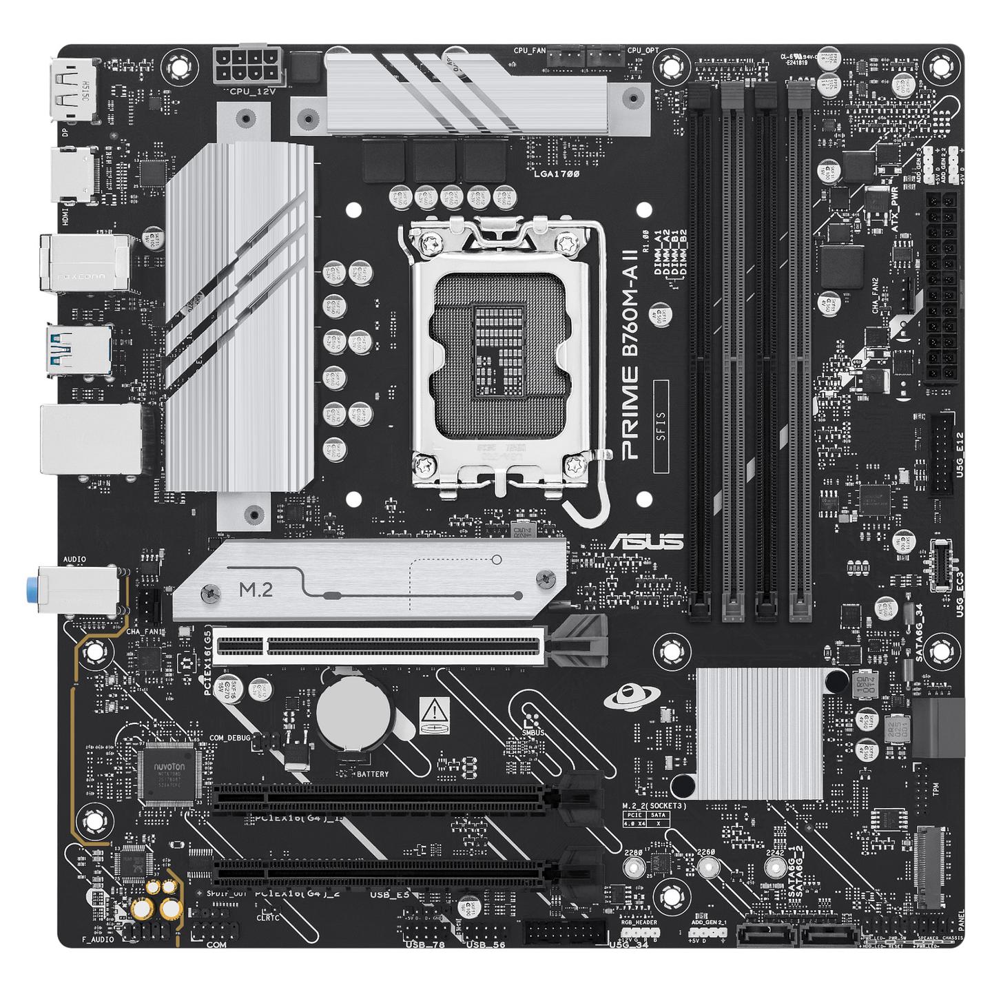 Pllakë Amë ASUS PRIME B760M-A II-CSM / Intel LGA1700 / DDR5 / Micro-ATX / 2.5GbE LAN