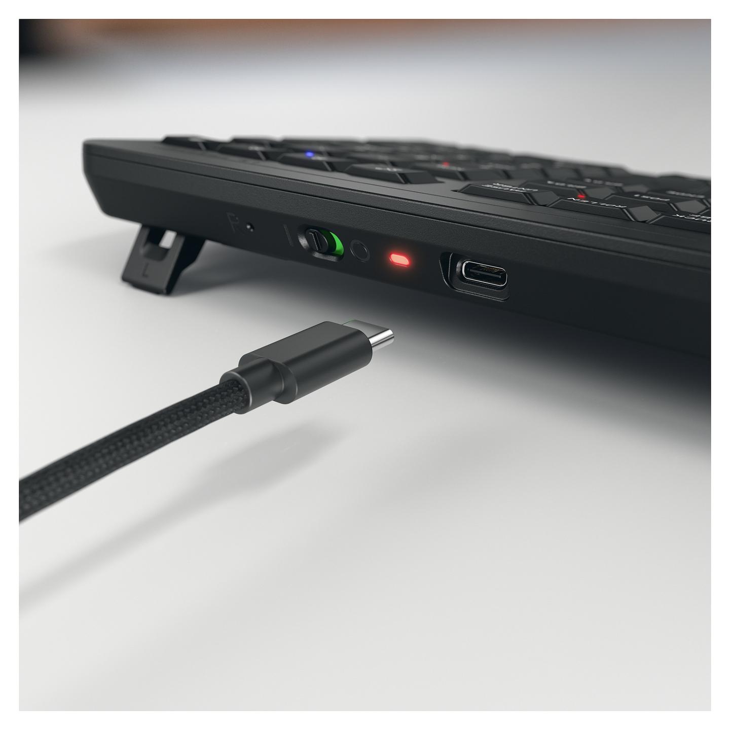 Tastierë pa kabllo CHERRY Stream Keyboard Ultimate / USB + 2.4 GHz + Bluetooth 5.2 / Full-Size / QWERTY / US / Backlit - Zezë - 8