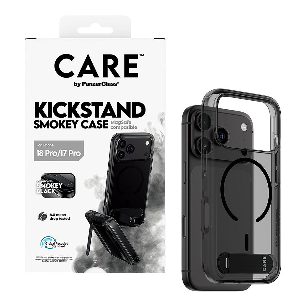 Aksesorë për telefon PanzerGlass CARE Kickstand / Smokey / iPhone 17 Pro / iPhone 18 Pro / MagSafe / Mbajtëse / Mbrojtje 4.8m - Transparente/Zezë - 5
