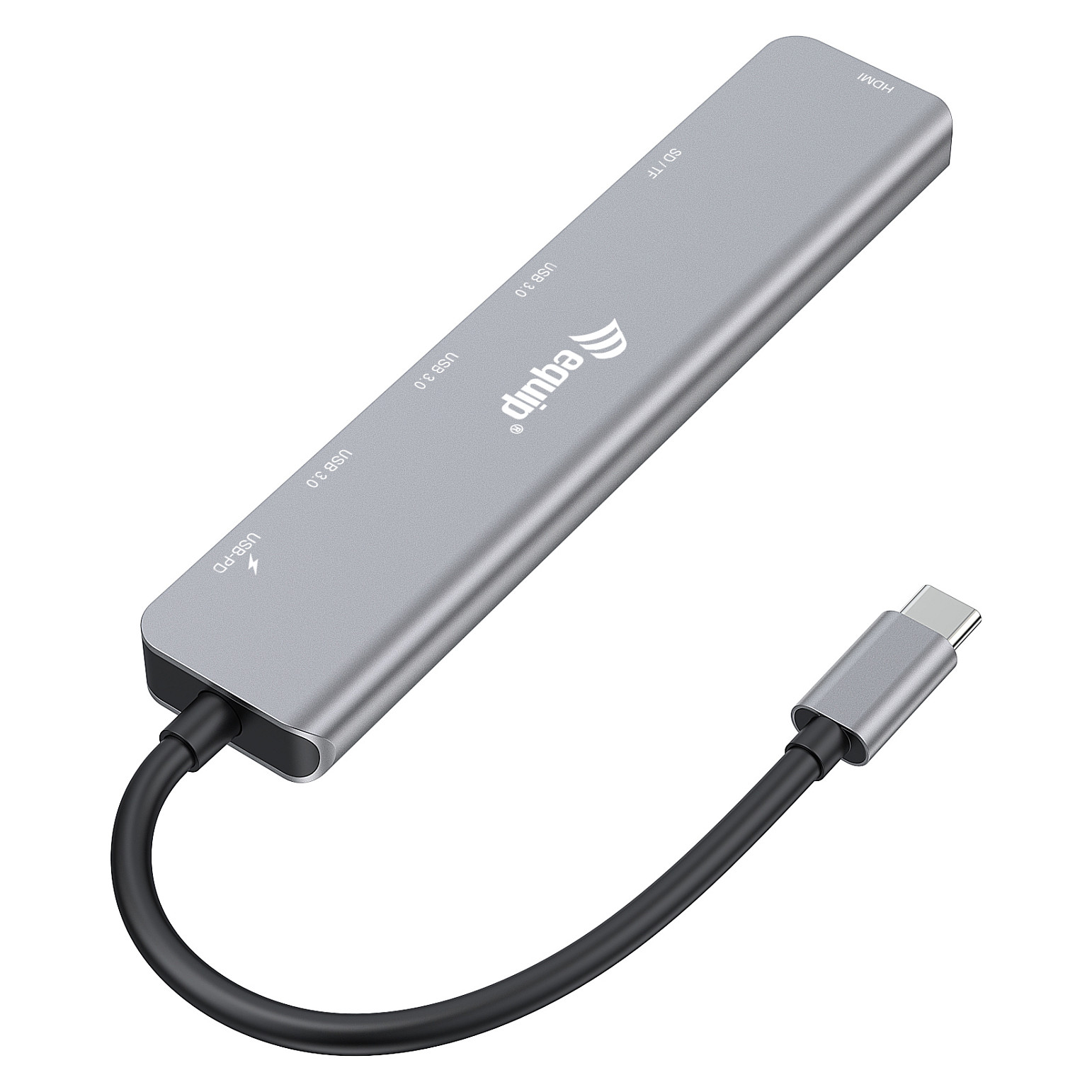 Docking Station Equip USB-C / HDMI / 3x USB 3.0 / SD & TF / 100W PD / Kabllo 25cm - Hiri - 3