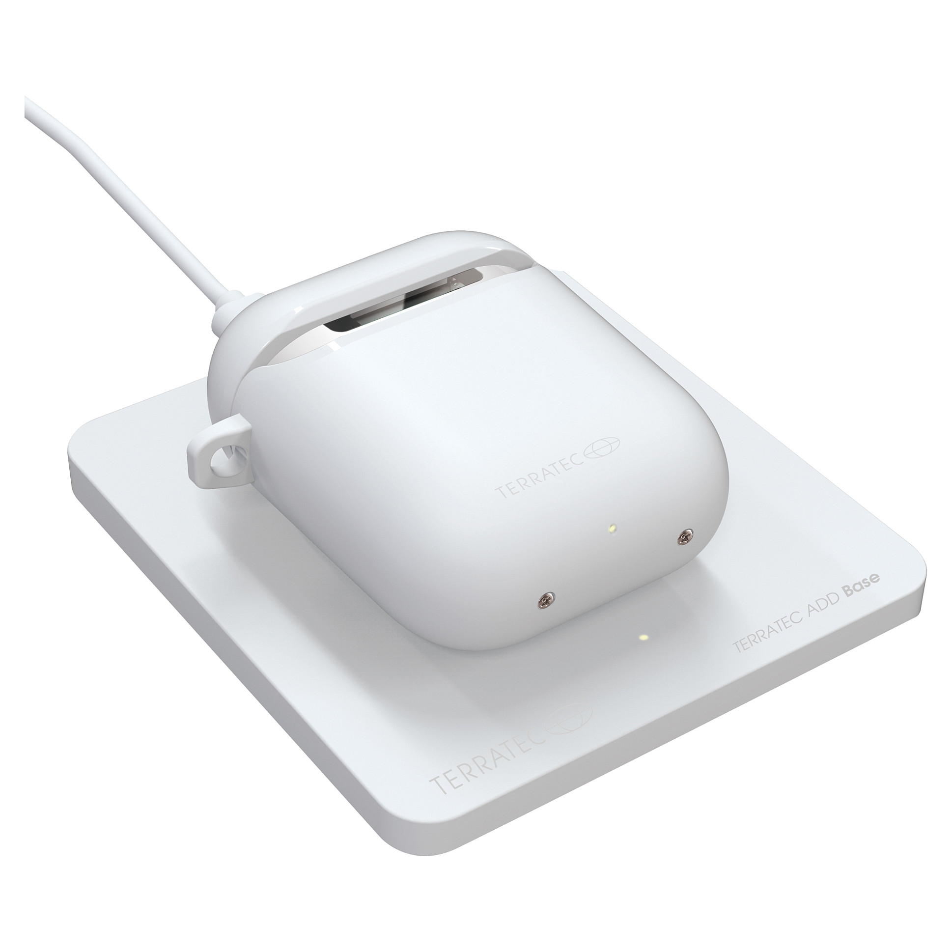 Karikues TerraTec ADD Base / Wireless 5W / Apple AirPods – Bardhë