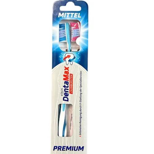 Furçë Dhëmbësh elkos DentaMax PREMIUM / Fortësi Mesatare / 2 Copë - Blu/Rozë