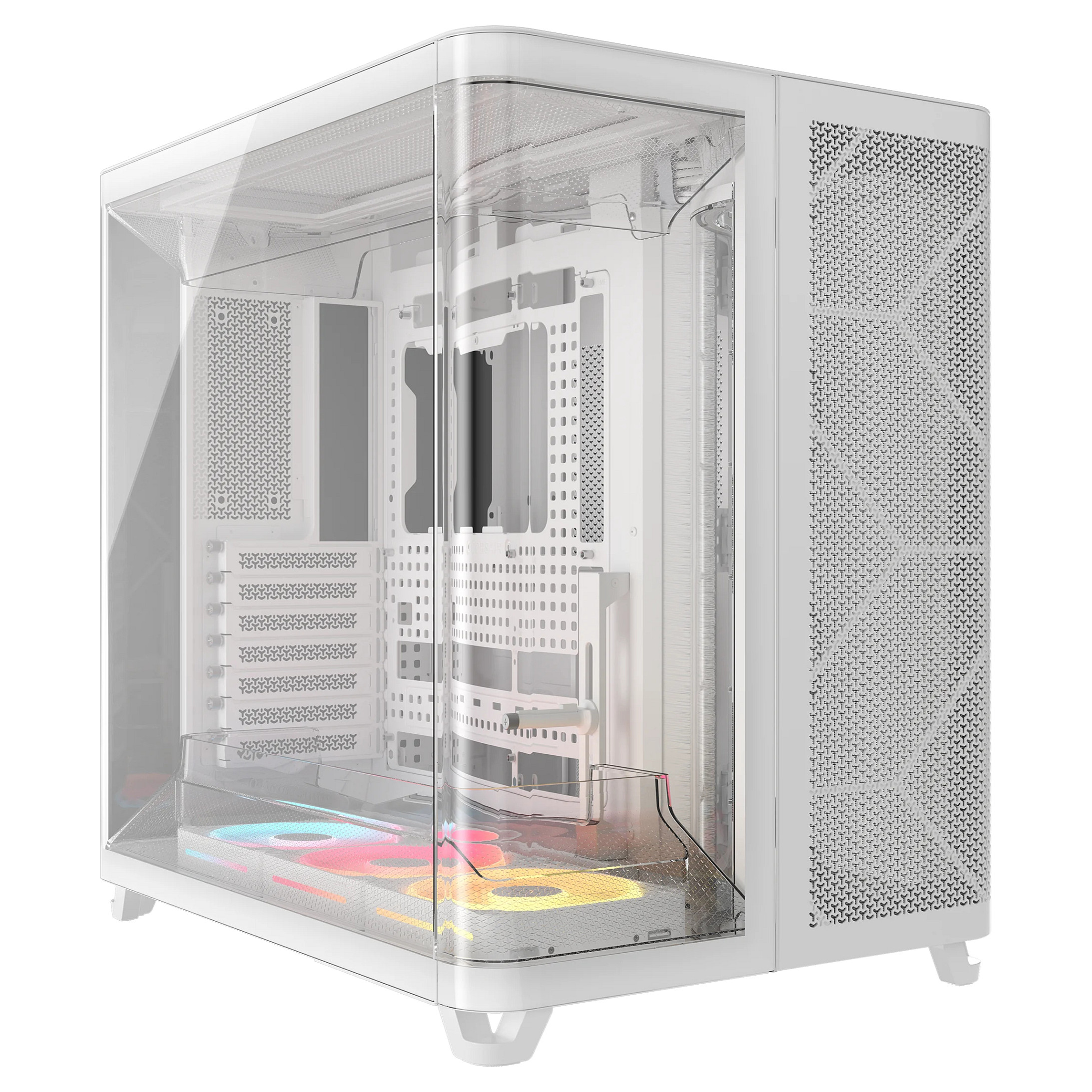 Kasë PC Corsair AIR 5400 LX-R RGB iCUE LINK / Midi Tower / E-ATX + ATX / 3x 120mm LX-R RGB Fan / Tempered Glass - Bardhë - 1