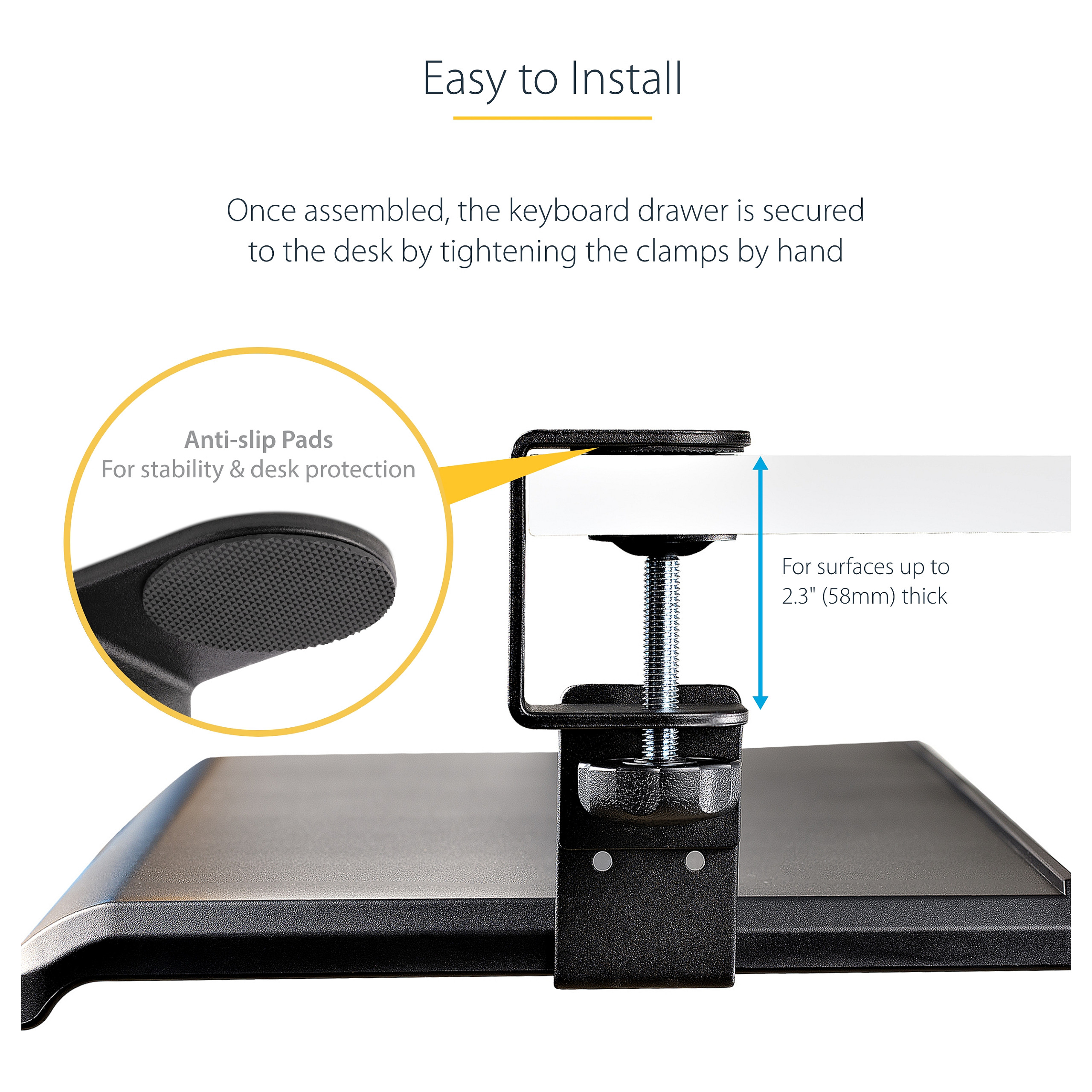 Mbajtëse për tastierë Delock KEYBOARD‑TRAY‑CLAMP1 - 13