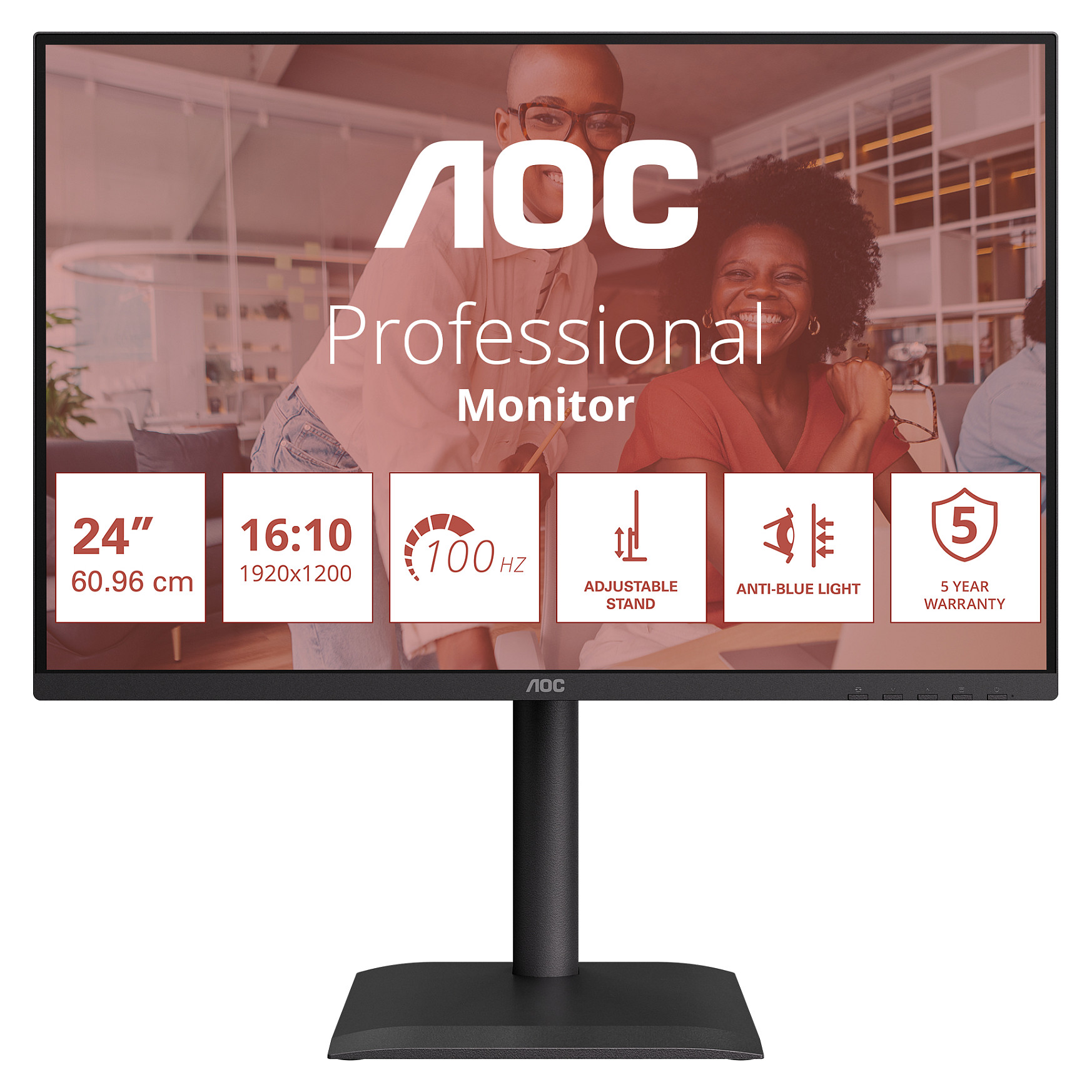 Monitor AOC X24E4U / 24"/ Full HD IPS LED / 100Hz / 4ms / HDMI+VGA+USB+DP - Zezë - 2