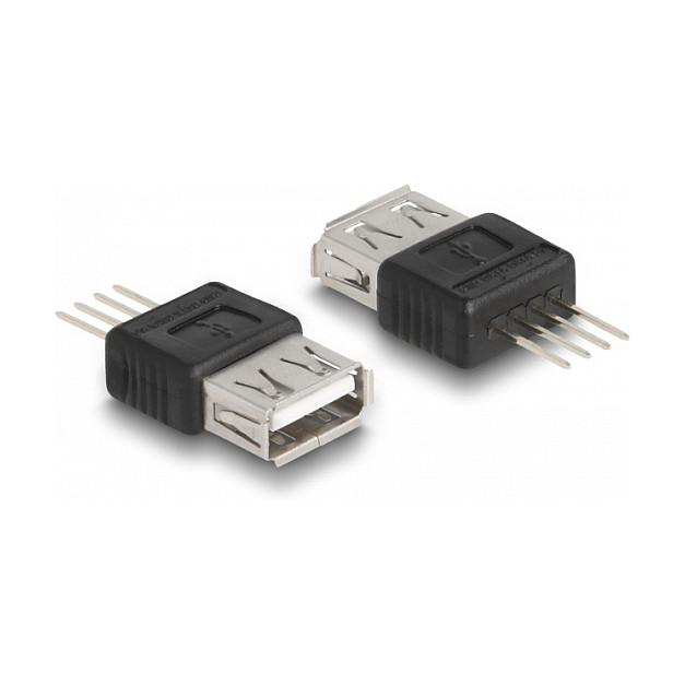 Kabllo & Adapter USB DeLOCK 66653 / USB-A në lidhës 4-pin / USB 2.0 - Zezë/Argjend