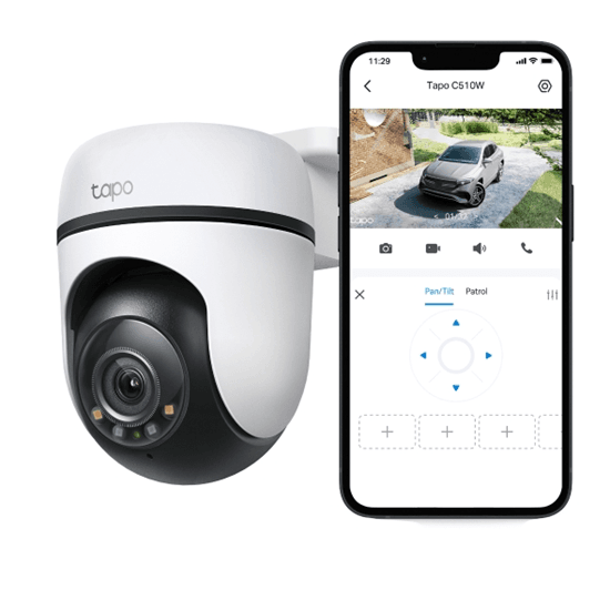 TP-Link Tapo C510W – Kamerë Sigurie IP, Pan/Tilt 360°, 2K 3MP, Wi-Fi 2.4GHz, Night Vision, IP65 – E Bardhë - 4