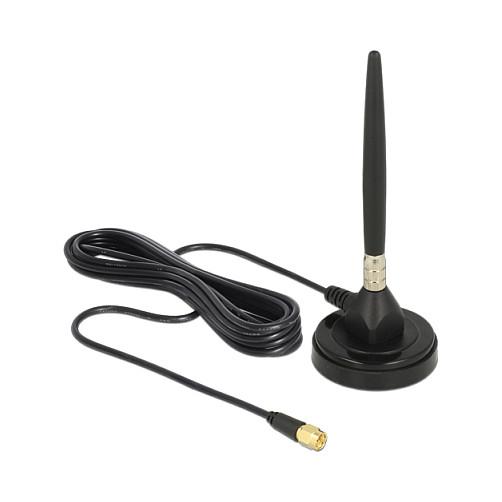 Antena për rrjet Delock 12421, GSM/UMTS, 3dBi, Omnidireksionale, SMA Male, RG-174 3m - Zezë