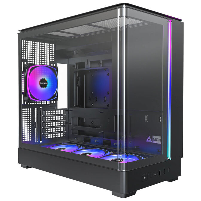 Kasë Montech KING 15 PRO / Micro-Tower / Micro-ATX / 4x 120mm ARGB Fan / Tempered Glass - Zezë