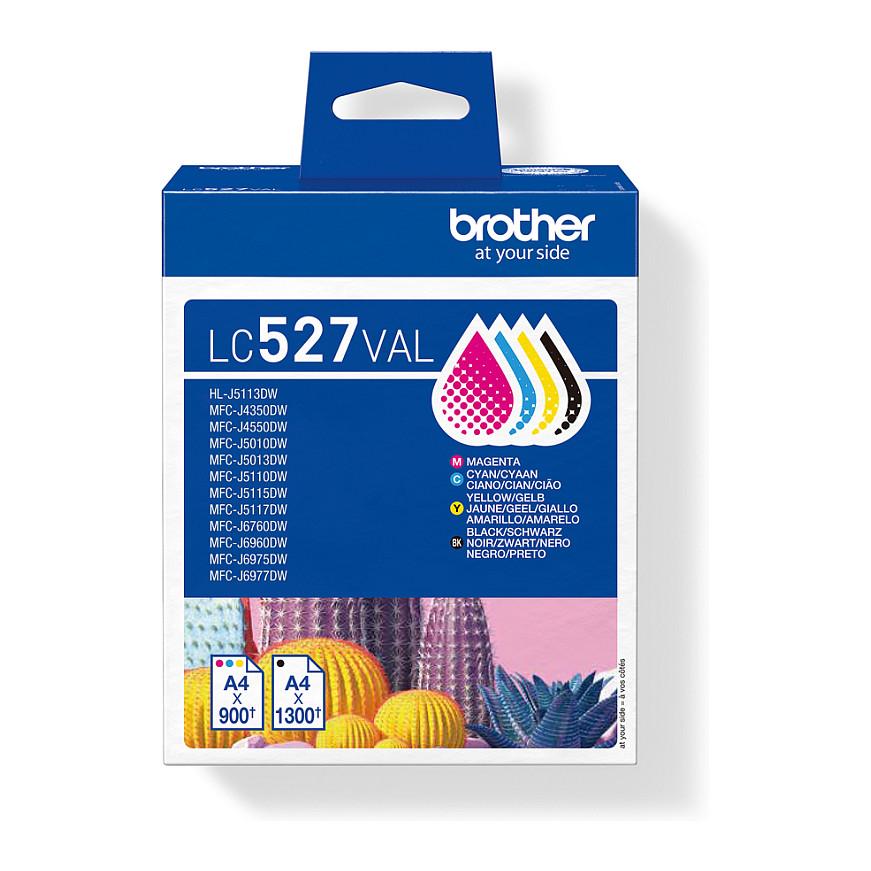 INK Brother LC527VAL, Paketim 4 copë – Zezë, Cyan, Magenta, Verdhe