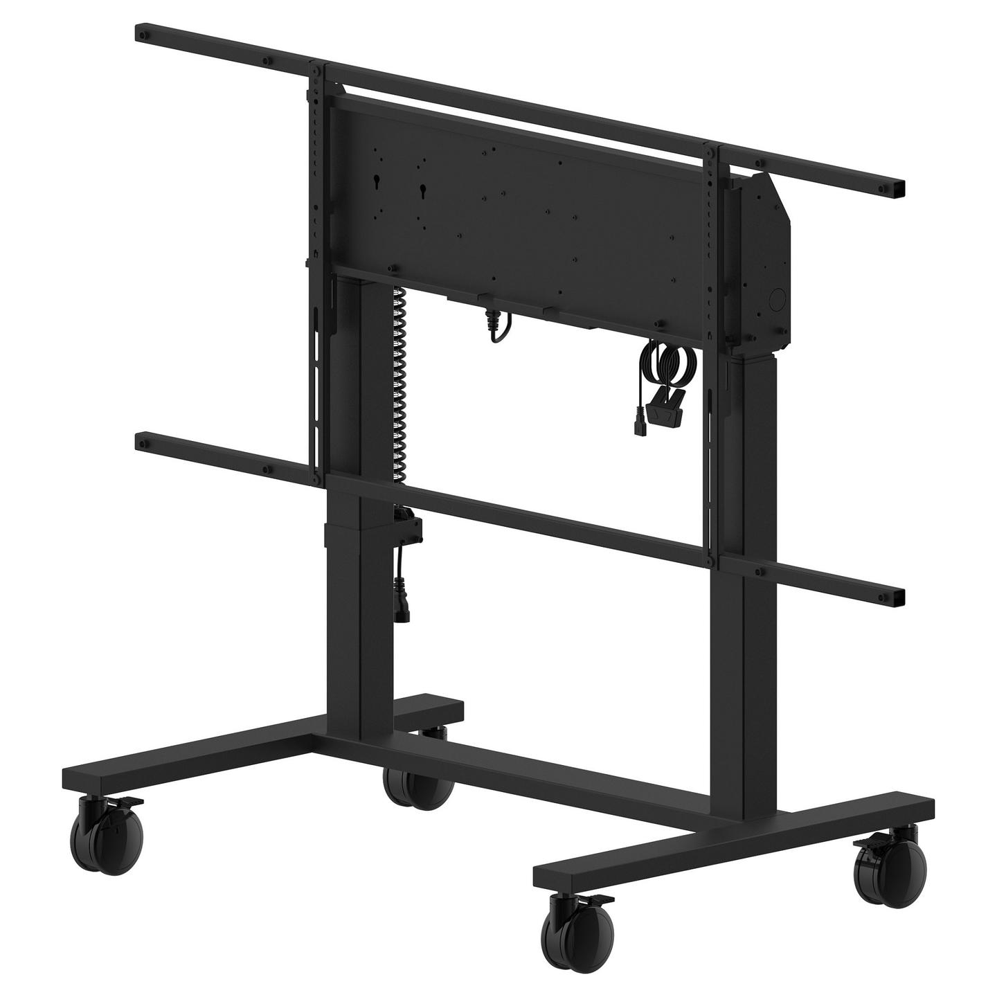 Mbajtëse për Monitor iiyama / 55″–105″ / deri në 120 kg / Elektrike / Rregullim Lartësie 950 mm / me Rrota - Zezë - 11