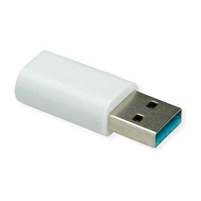 Adapter USB VALUE 11.99.8339, USB-A Mashkull në USB-C Femër, Data Blocker - Bardhë - 4