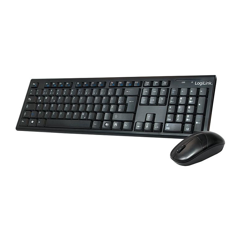 Combo (Tastierë & Maus) LogiLink ID0104, Wireless, QWERTZ, 2.4 GHz, 13 Hotkeys, 1000 DPI - Zezë - 2