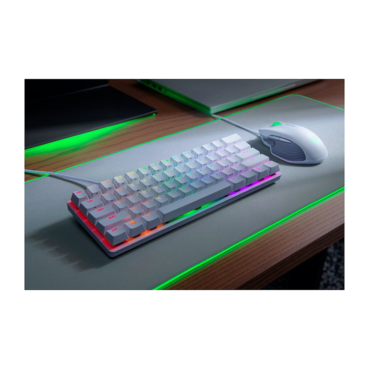 Tastierë Gaming Razer Huntsman Mini Mercury Edition / Red Switch / Wired / QWERTY / US Language – Bardhë - 2