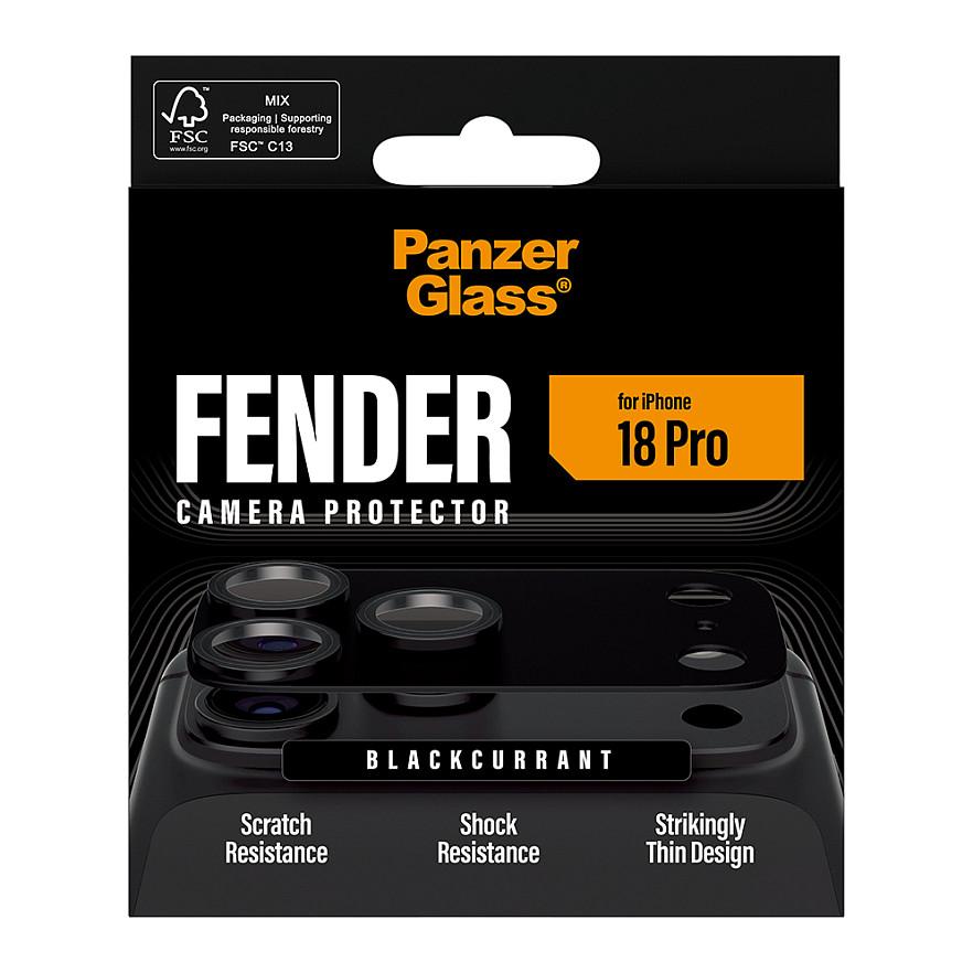 Mbrojtës për Kamera PanzerGlass Fender, për iPhone 18 Pro, Xham i Temperuar, Kornizë Alumini - Zezë - 3