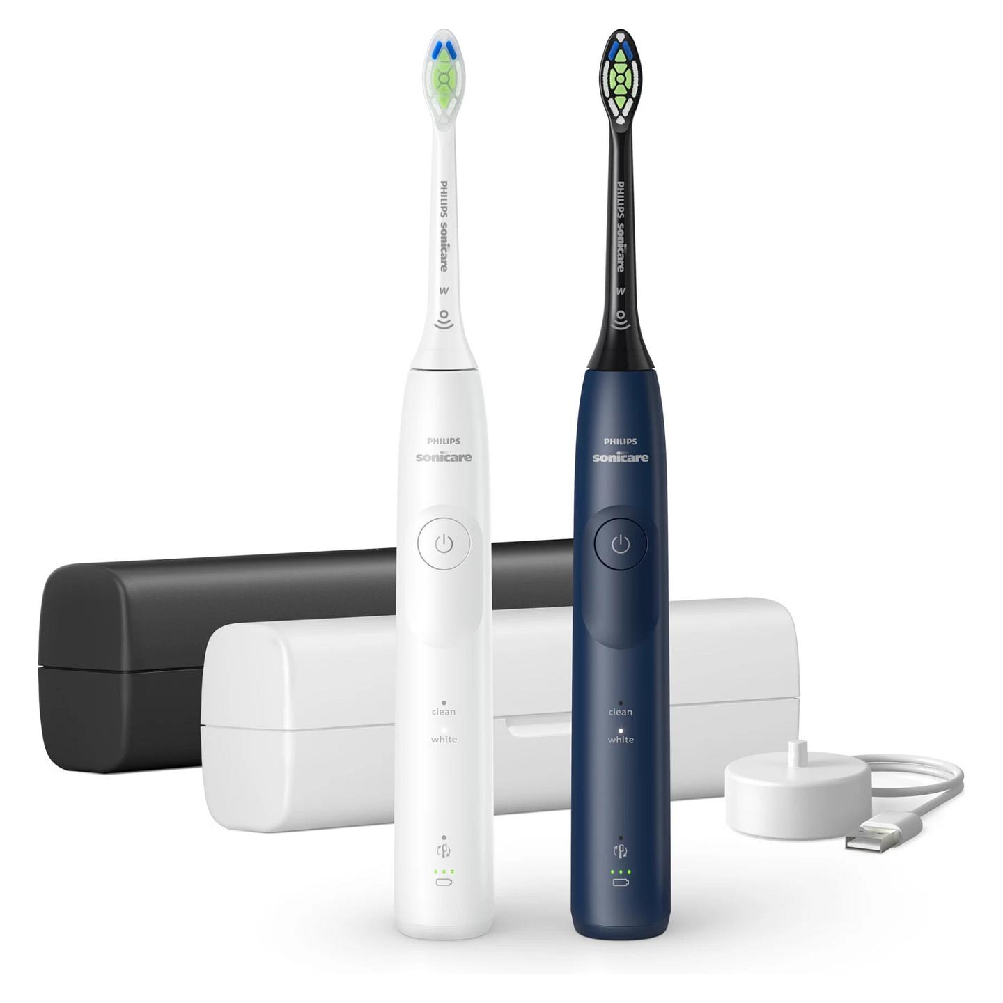 Furçë dhëmbësh elektrike Philips Sonicare Series 5500 HX7119/01 Duo / Sonic / 62.000 lëvizje/min / 2 Mode / Pressure Sensor / 21 Ditë / 2 Copë – Blu e Marinës/Bardhë - 1