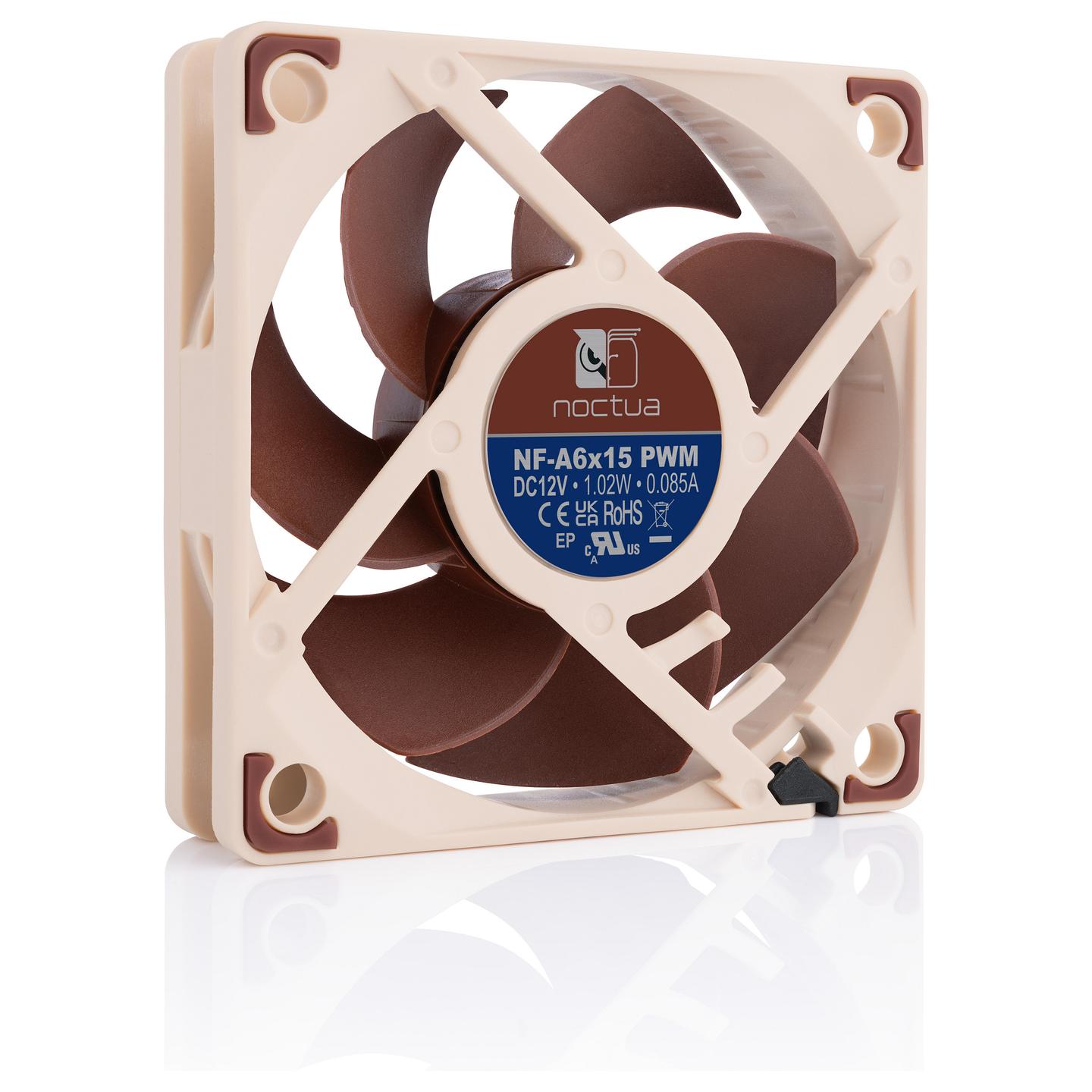 Ftohës për Kasë Noctua NF-A6x15 PWM, 60 × 60 × 15mm, 3500 RPM, 4-pin PWM, SSO2 – Kafe/Bezhë - 2