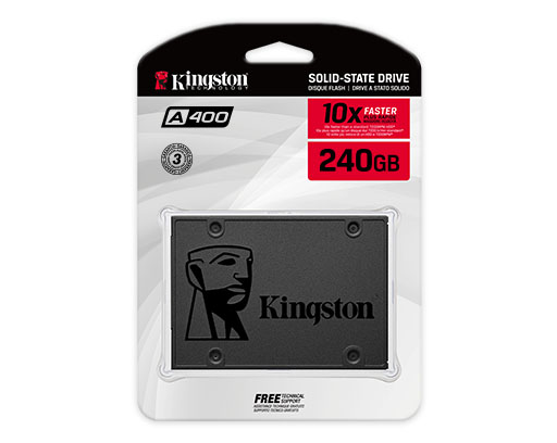SSD e brendshme Kingston A400 / 240GB 2.5" SATA III (6Gb/s) deri në 500MB/s Lexim / 450MB/s Shkrim