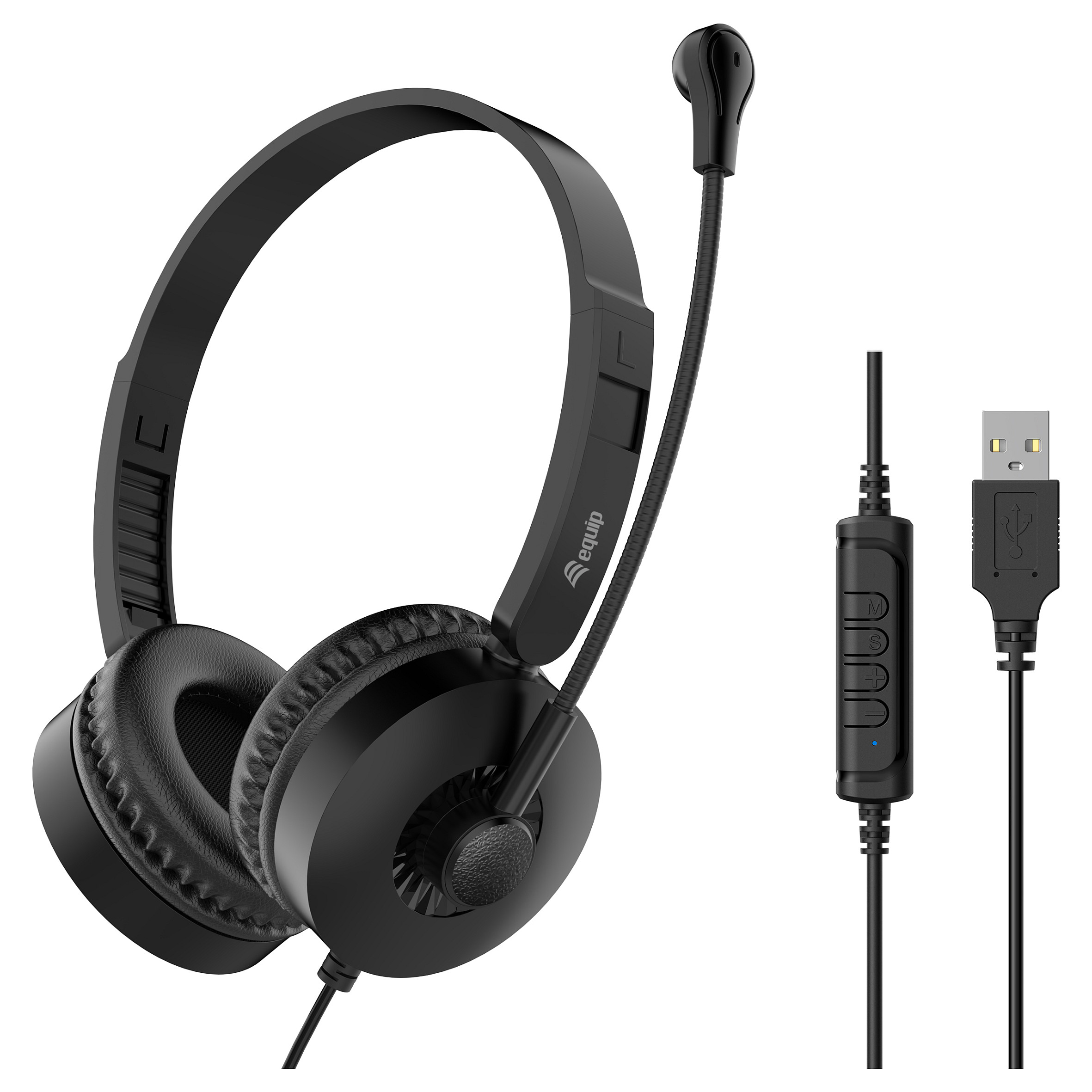 Kufje me kabllo Equip Stereo Wired Headset with Microphone / USB-A 2.00m - Zezë - 2