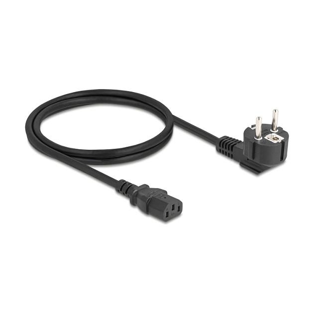 Kabllo për Furnizim me Energji DeLOCK 81299 / CEE 7/7 - C13 / H05VV-F 3 x 0.75 mm² / 250 V / 6 A / 1500 W / 1 m - Zezë - 1