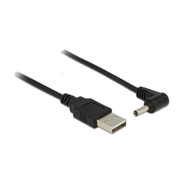 Kabllo për Furnizim me Energji DeLOCK 83577, USB-A në DC 3.5 x 1.35mm, 1.5m, 5V, 90°