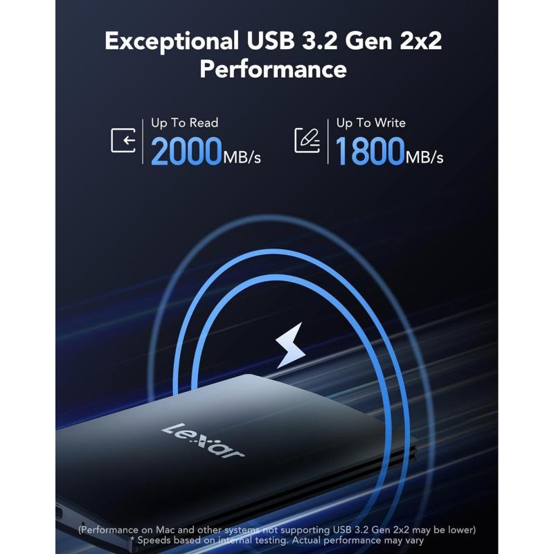 SSD të Jashtme Lexar SL500 / 1TB / USB-C 3.2 Gen 2x2 – Hiri - 2