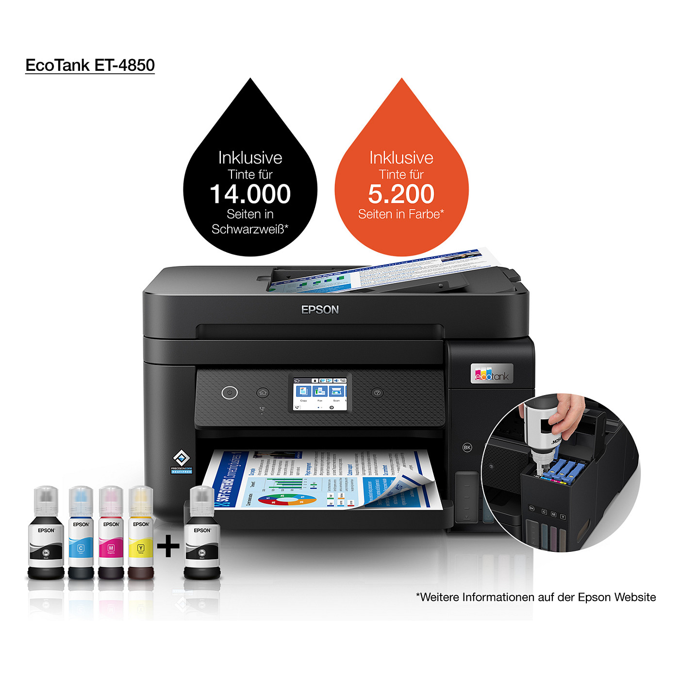 Printer Inkjet Epson EcoTank ET-4850 / 4in1 - Zezë - 23