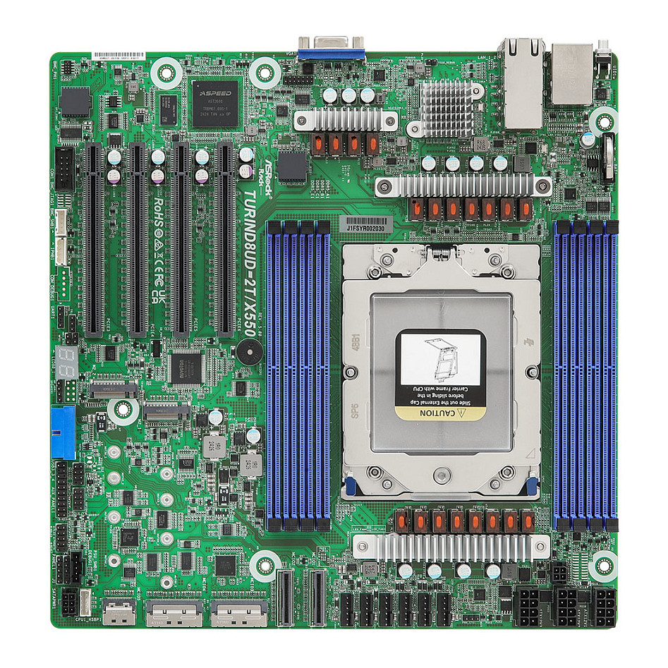 Pllakë Amë Server ASRock TURIND8UD-2T/X550 / Micro-ATX / DDR5 / Socket SP5 - 1