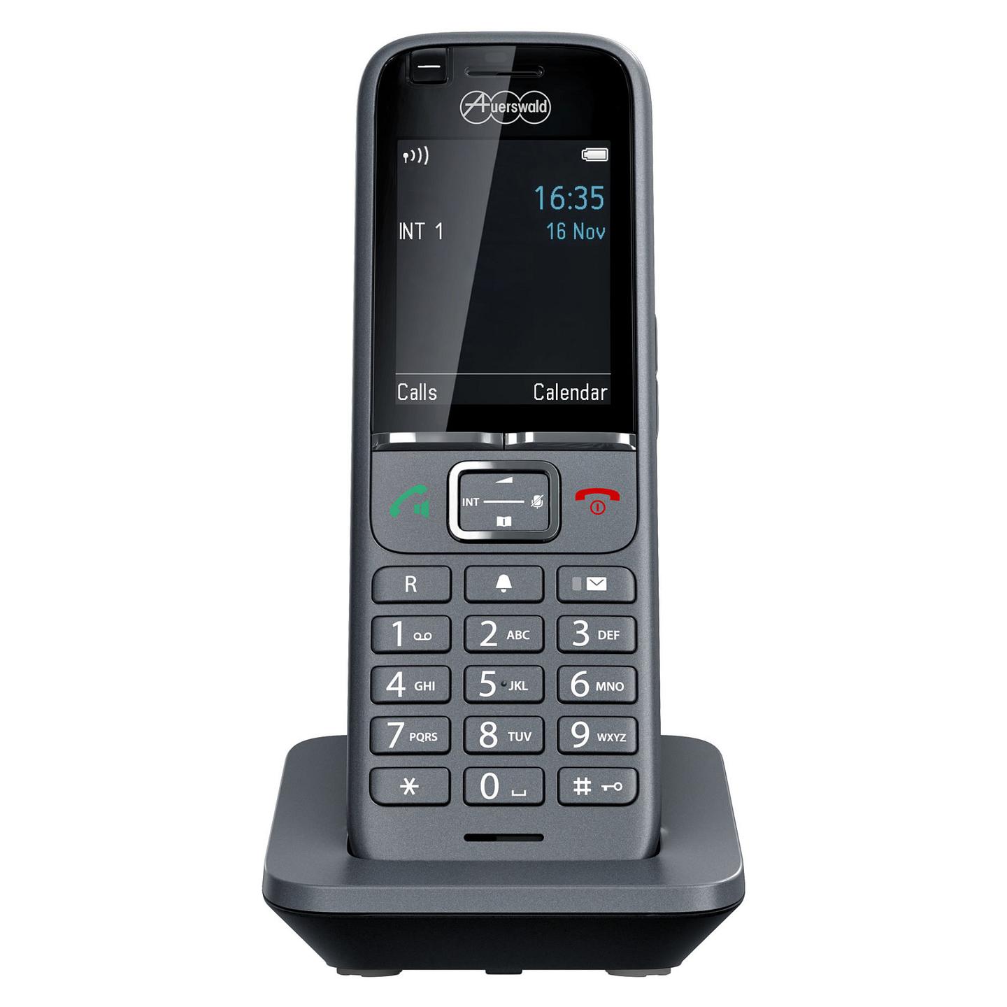Telefon VoIP Auerswald COMfortel M-710 / 90241 / IP-DECT / Ekran TFT 2.4" / Bluetooth / USB Micro / Jack 3.5 mm / Alarm / Deri 13 orë Bisedë – Gri