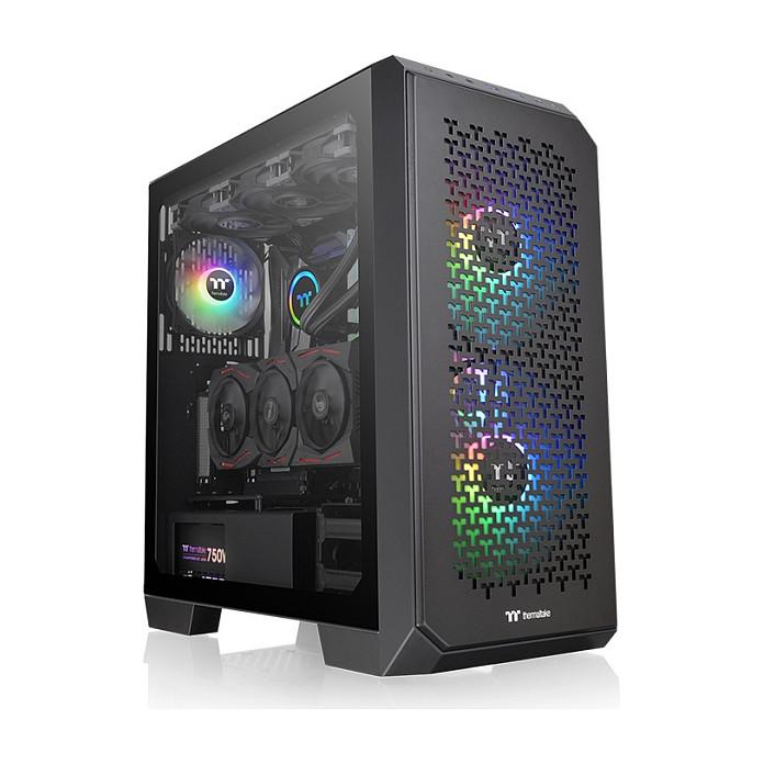 Kasë Thermaltake View 300 MX / Mid-Tower / Xham i Temperuar / 2x200mm + 1x120mm ARGB / USB 3.2 Gen2 Type-C – Zezë - 2