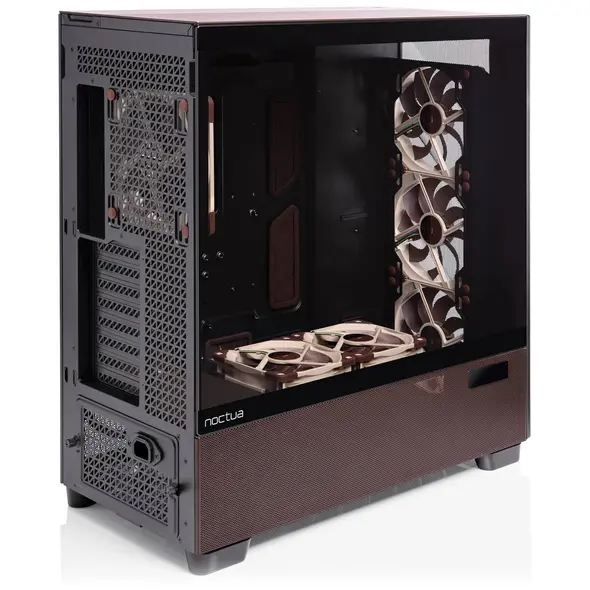 Kasë PC Antec FLUX PRO / Full Tower / E-ATX / 3x 140mm + 1x 140mm Fan / Tempered Glass / Mesh / Wood / 420mm Radiator - Zezë/Kafe - 2