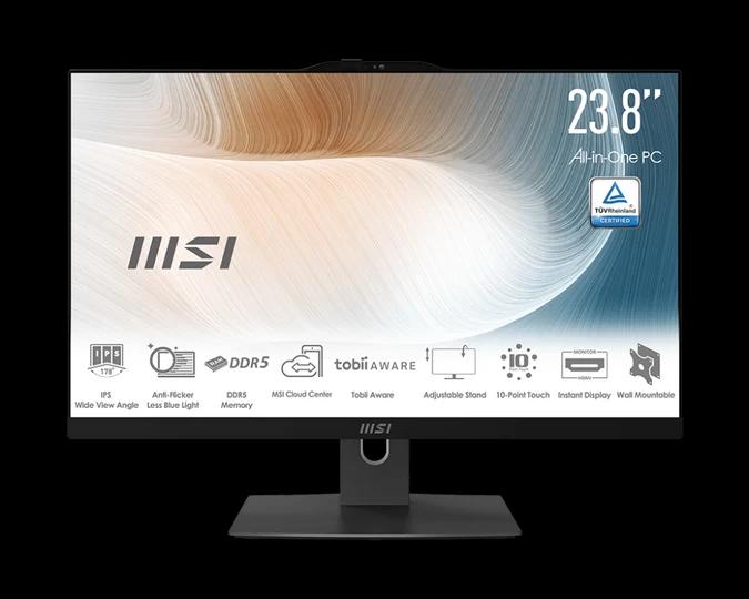 AIO MSI Modern AM242TP 1M-1230EU, Core 3 100U, 8GB DDR5, 256GB, 23.8" FHD IPS Touch, Intel Graphics - Zezë - 1