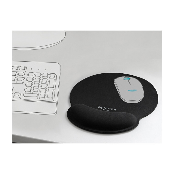 Mauspad DELOCK with Wrist Rest Round 252x227x20mm - Zezë - 3